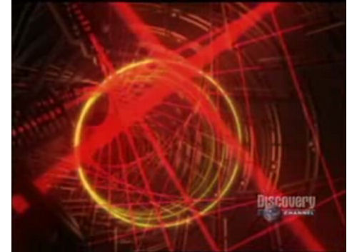 Luz láser en circulos. Discovery Channel.